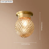 Modern Gold Glass Round Flush Mount Ceiling Light Fixture