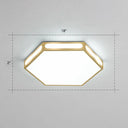 Modern Gold Hexagon Led Flush Mount Ceiling Light For Bedroom / 18’ White