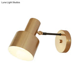 Modern Gold Iron Wall Sconce Light With Adjustable Arm - Round Bulb Design