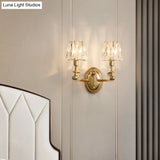 Modern Gold K9 Crystal Wall Sconce Light For Bedroom