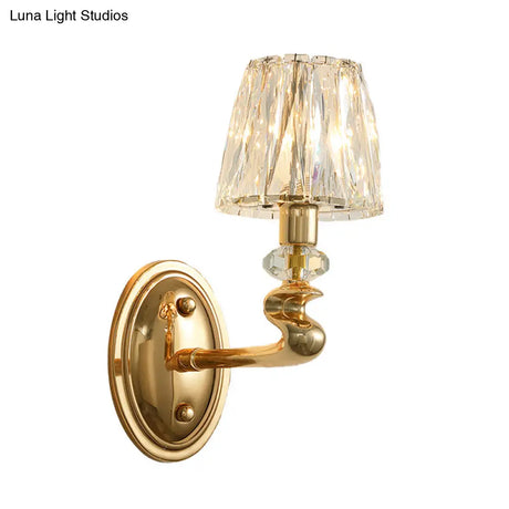 Modern Gold K9 Crystal Wall Sconce Light For Bedroom