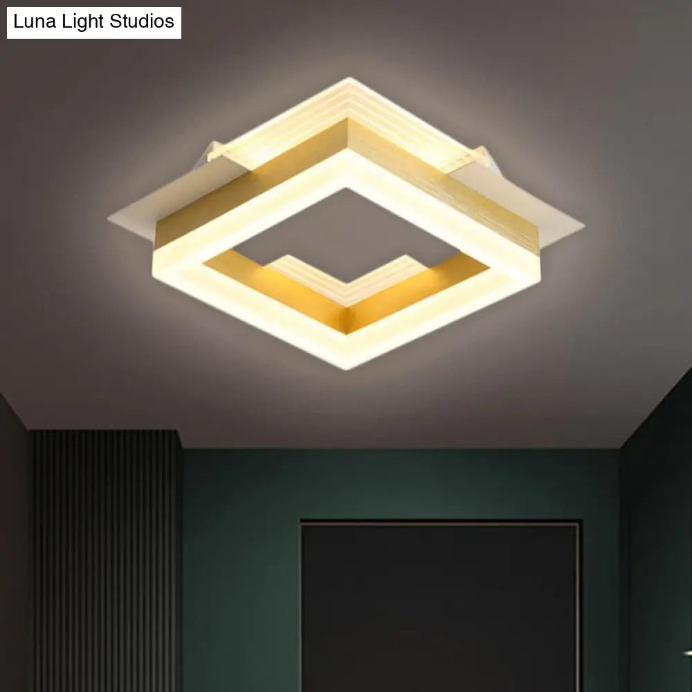 Modern Gold Led Ceiling Lamp For Staircases With Warm/White Light