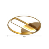 Modern Gold Led Flush Mount Ceiling Light With Inner Oval Design 16/19.5 Diameter