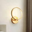 Modern Gold Led Wall Sconce With Clear Crystal Beads For Bedroom