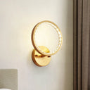 Modern Gold Led Wall Sconce With Clear Crystal Beads For Bedroom
