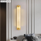 Modern Gold Metal Led Crystal Vanity Sconce - Wall Mounted Mirror Front For Bath