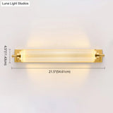 Modern Gold Metal Led Crystal Vanity Sconce - Wall Mounted Mirror Front For Bath