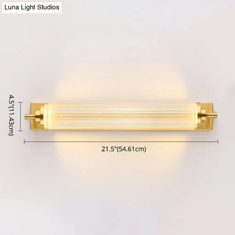 Modern Gold Metal Led Crystal Vanity Sconce - Wall Mounted Mirror Front For Bath