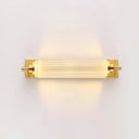 Modern Gold Metal Led Crystal Vanity Sconce - Wall Mounted Mirror Front For Bath Brass / 16