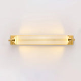 Modern Gold Metal Led Crystal Vanity Sconce - Wall Mounted Mirror Front For Bath Brass / 21.5