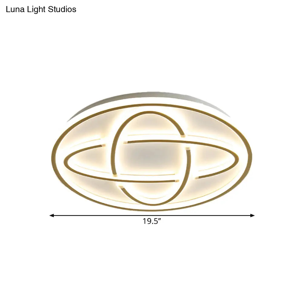 Modern Gold Metal Led Flush Mount Ceiling Light For Living Room