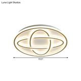 Modern Gold Metal Led Flush Mount Ceiling Light For Living Room