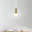 Modern Gold Orb Pendant Lamp With Clear Glass Suspension – Ideal For Dining Room Lighting