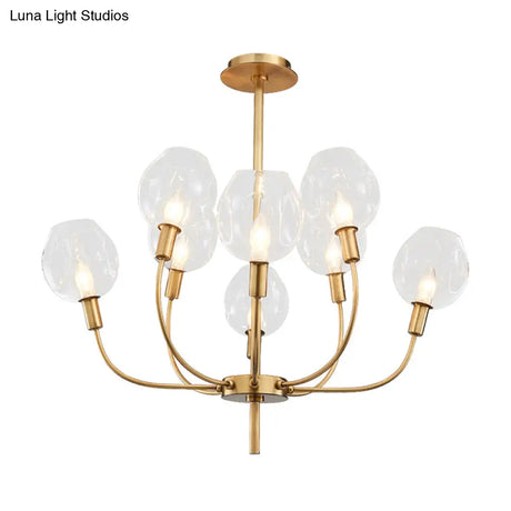 Modern Gold Pendant Light With Clear Glass Shade - Ideal For Restaurants And Foyers