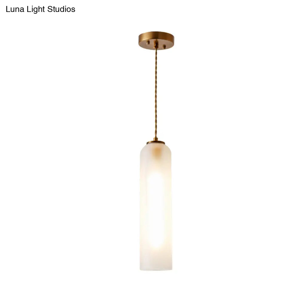 Modern Gold Pendant Light With Milk White Glass - Perfect For Dining Rooms