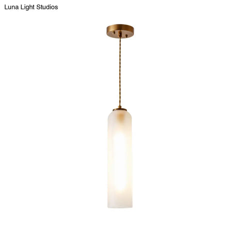 Modern Gold Pendant Light With Milk White Glass - Perfect For Dining Rooms