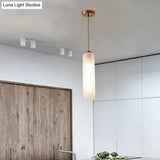 Modern Gold Pendant Light With Milk White Glass - Perfect For Dining Rooms