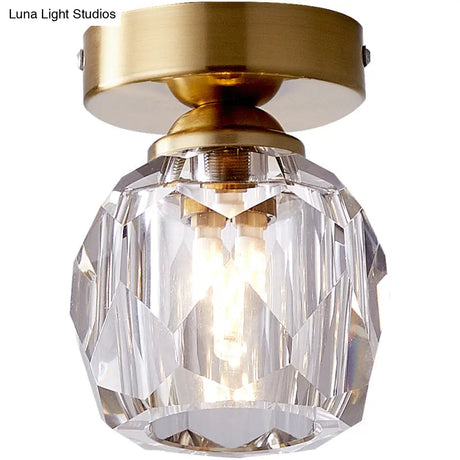 Modern Gold Pineapple Crystal Flush Mount Ceiling Light - Stylish Flushmount Lighting