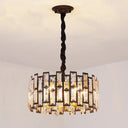 Modern Gold Round Crystal Ceiling Chandelier - 6/5 Lights Bedroom Hanging Lamp 19.5’/16’ Wide