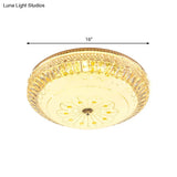 Modern Gold Round Led Crystal Ceiling Light - Bedroom Flushmount Lighting