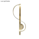 Modern Gold S-Shape Led Metal Wall Sconce For Corner Mounting