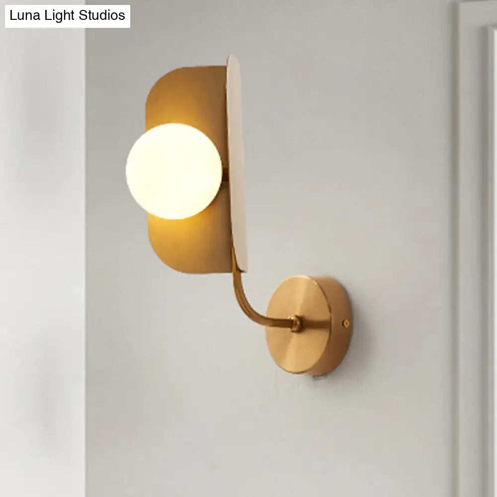 Modern Gold Sphere Metal Wall Light With Led Bulb - Stylish Mount Fixture