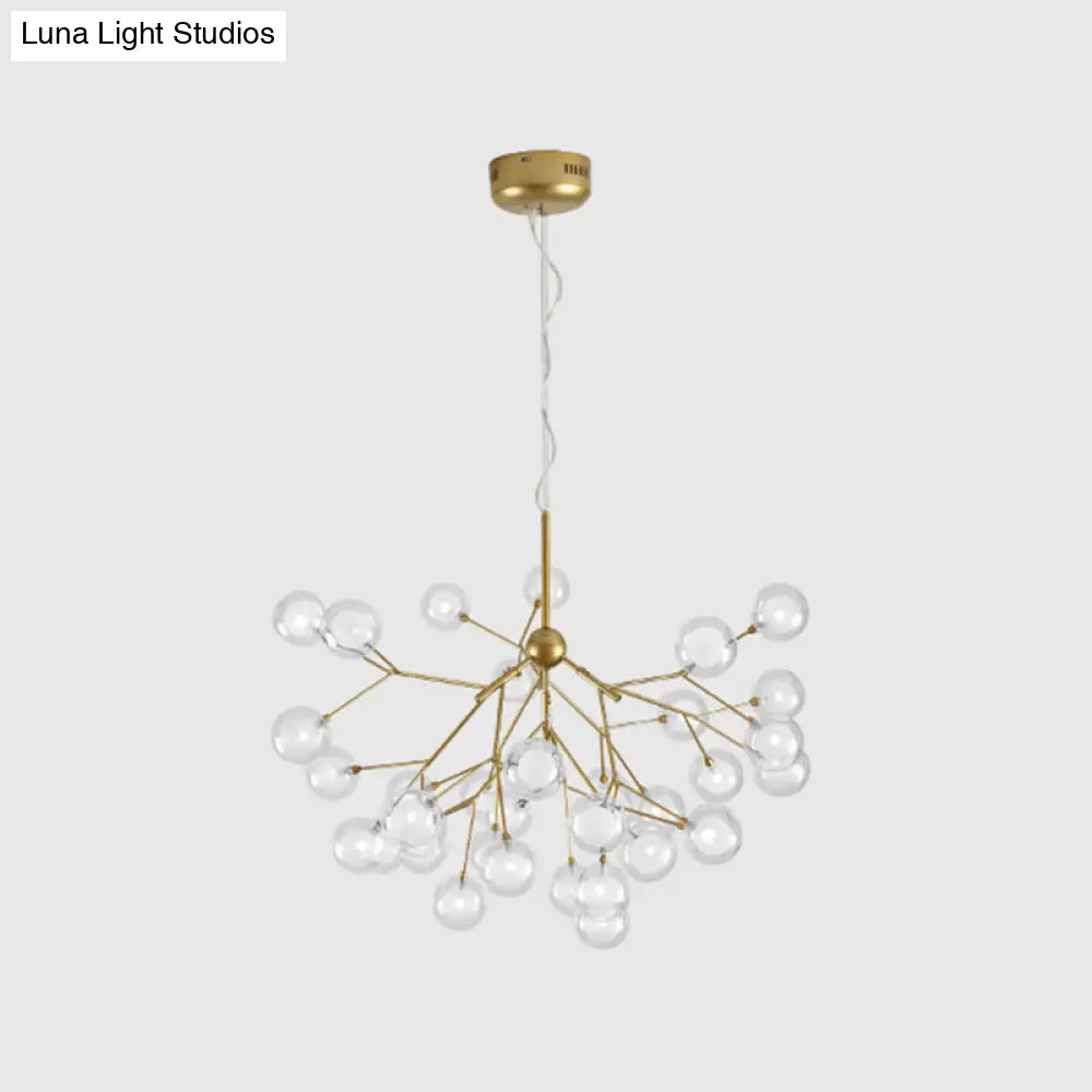 Modern Gold Sputnik Led Chandelier For Dining Room - Stylish Metal Pendant Fixture