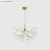 Modern Gold Sputnik Led Chandelier For Dining Room - Stylish Metal Pendant Fixture