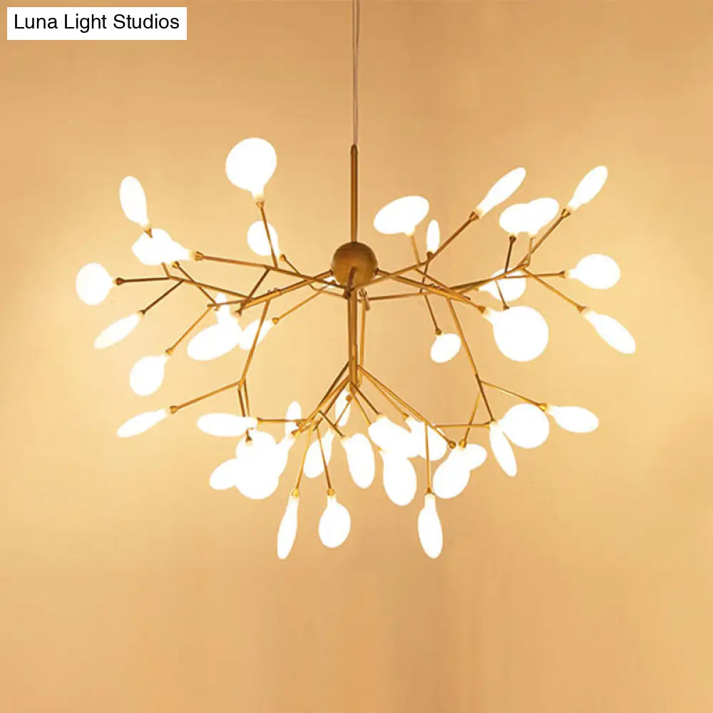Modern Gold Sputnik Led Chandelier For Dining Room - Stylish Metal Pendant Fixture