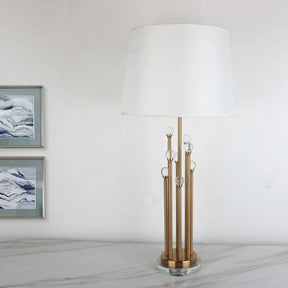 Modern Gold Tapered Drum Table Lamp For Bedroom - 1 Head Task Light