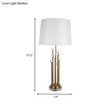 Modern Gold Tapered Drum Table Lamp For Bedroom - 1 Head Task Light