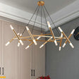 Modern Gold Tubular Acrylic Kitchen Chandelier Stylish Led Ceiling Lamp