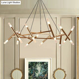 Modern Gold Tubular Acrylic Kitchen Chandelier Stylish Led Ceiling Lamp