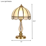 Modern Gold Umbrella Table Lamp With Frosted Glass Shade