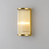 Modern Gold Wall Sconce Light With Fluted Crystal Detail Perfect For Living Room 1 / Cylinder