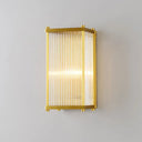 Modern Gold Wall Sconce Light With Fluted Crystal Detail Perfect For Living Room 1 / Rectangle