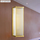 Modern Gold Wall Sconce Light With Fluted Crystal Detail Perfect For Living Room