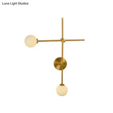 Modern Gold Wall Sconce With Closed Glass And 2 Lights