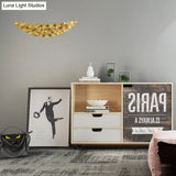 Modern Golden Wall Sconce Lamp With Aluminum Leaf Design - Ideal For Living Room Lighting