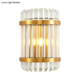 Modern Golden Wall Sconce With Crystal Shade Bedside Mount Light (12/21.5 W)