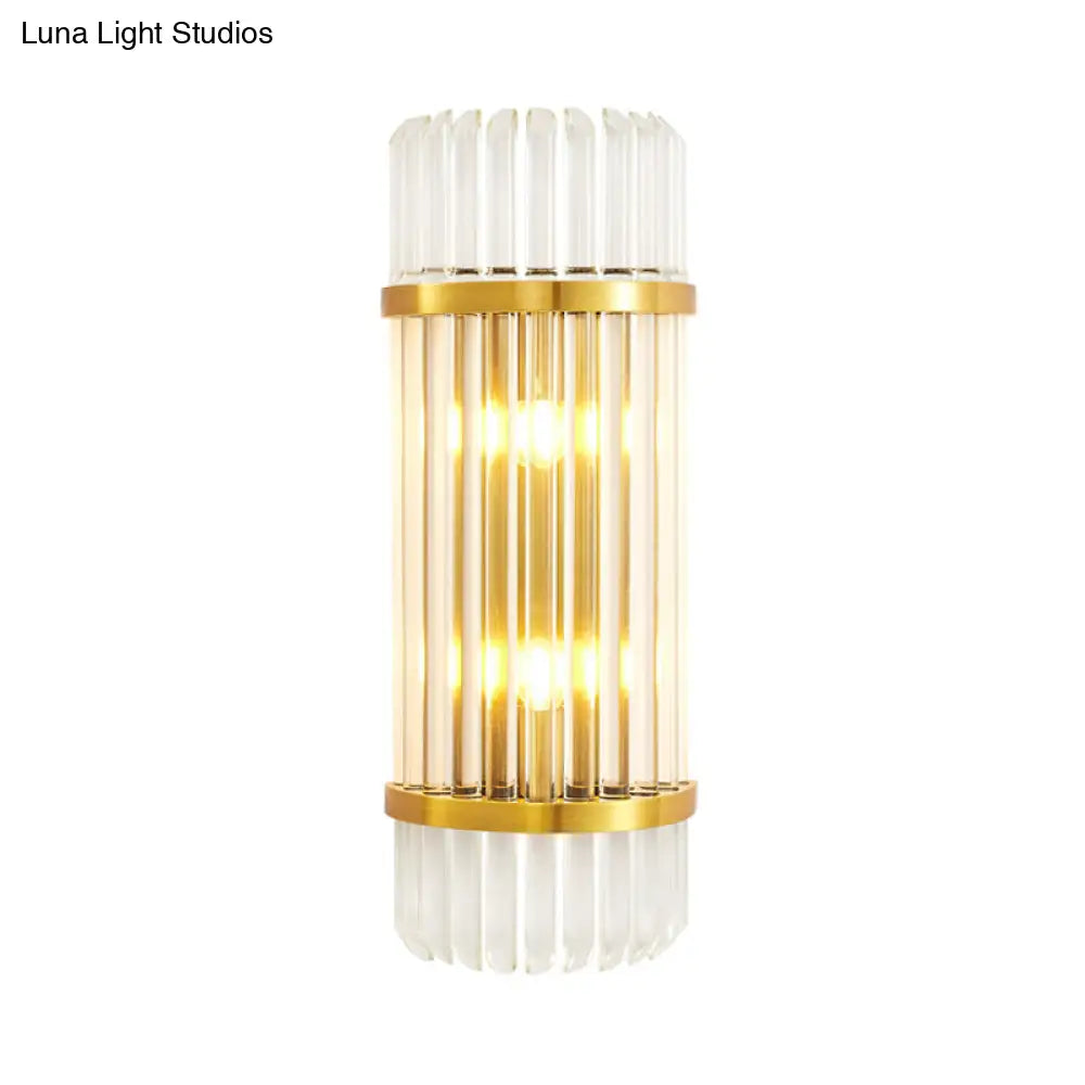 Modern Golden Wall Sconce With Crystal Shade Bedside Mount Light (12/21.5 W)