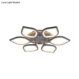 Modern Gray Flower Led Ceiling Mount Light - Acrylic Flushmount For Dining Room Neutral/Warm/White