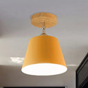Modern Gray/Pink Metal And Wood Adjustable Ceiling Pendant Light Yellow
