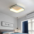 Modern Gray Square Metal Ceiling Mount Led Flush Lamp - 18.5’/24.5’ Wide; Warm/White Light Grey