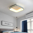 Modern Gray Square Metal Ceiling Mount Led Flush Lamp - 18.5’/24.5’ Wide; Warm/White Light Grey