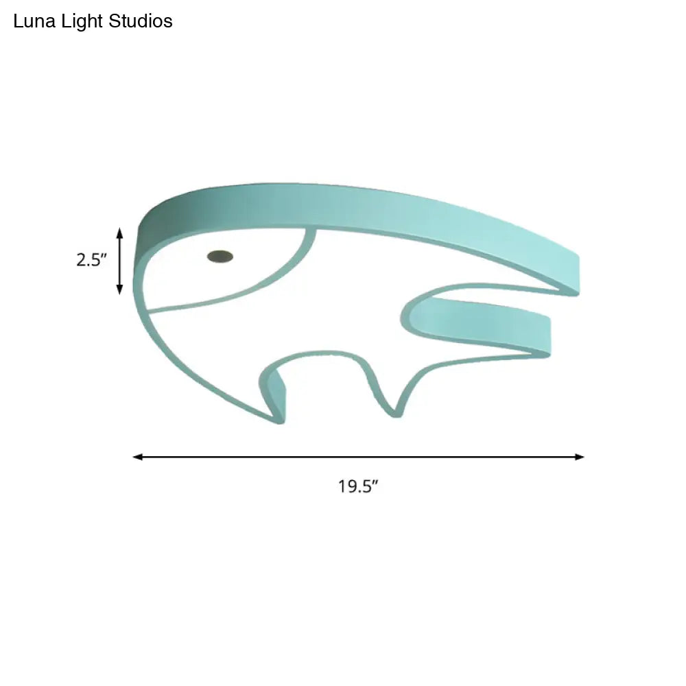Modern Green Fish Ceiling Light For Nursing Room
