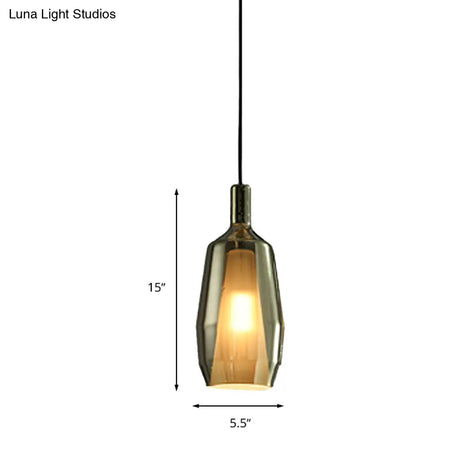 Modern Green Glass Tulip Pendant Light Fixture - Dining Room Hanging Lamp Kit