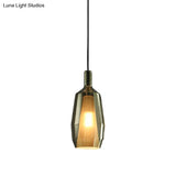 Modern Green Glass Tulip Pendant Light Fixture - Dining Room Hanging Lamp Kit