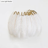 Modern Grey And White Sconce Light With Feather Detail For Parlor Wall