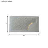 Modern Grey Cement Wall Light For Bedside - Rectangle Mount Fixture